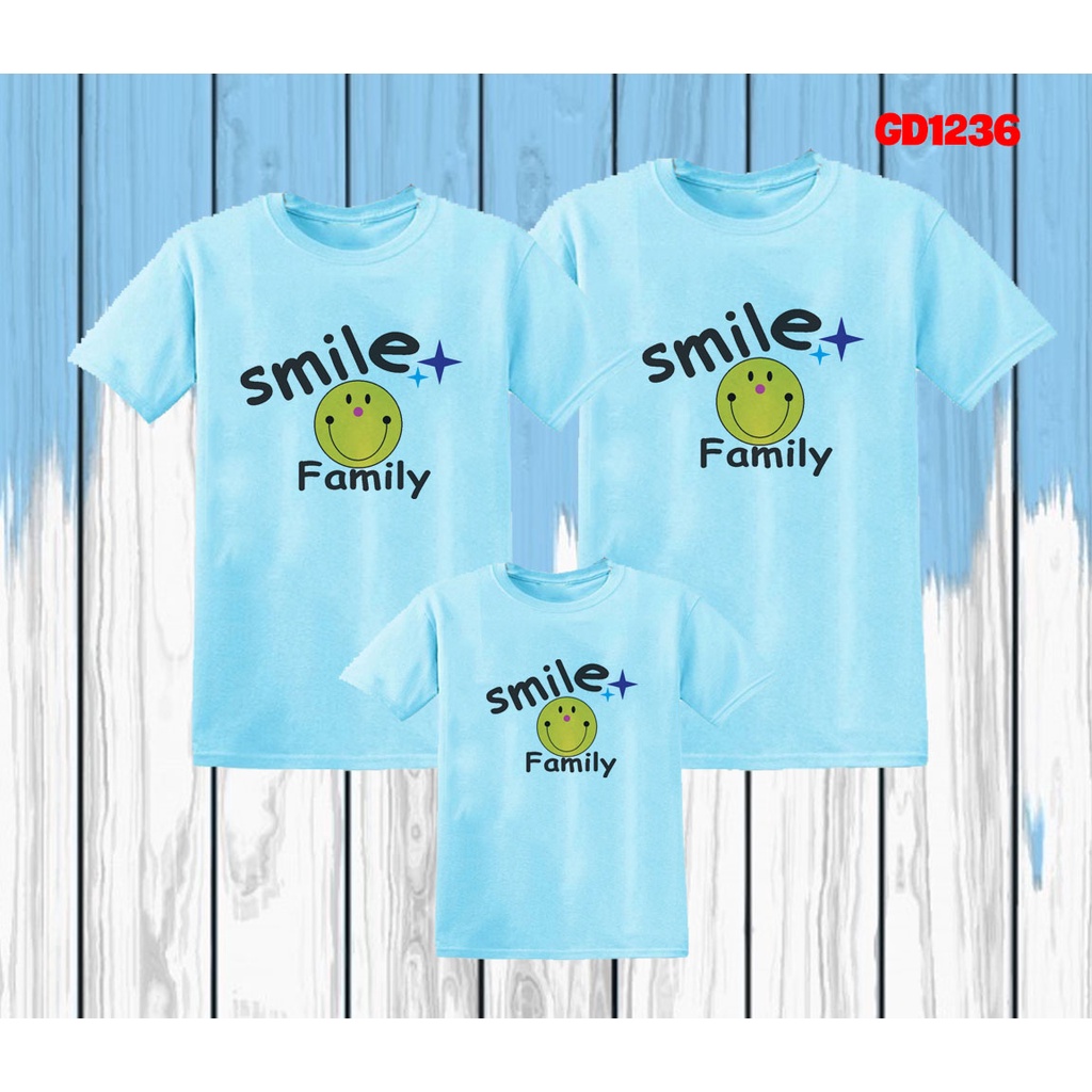 áo thun gia đình đẹp rẻ Smile Family -- [Giá niêm yết là giá của 1 áo]
