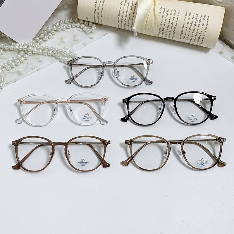 Kính chống bức xạ JIUERBA gọng tròn bằng kim loại thời trang chất lượng cao cho nữ