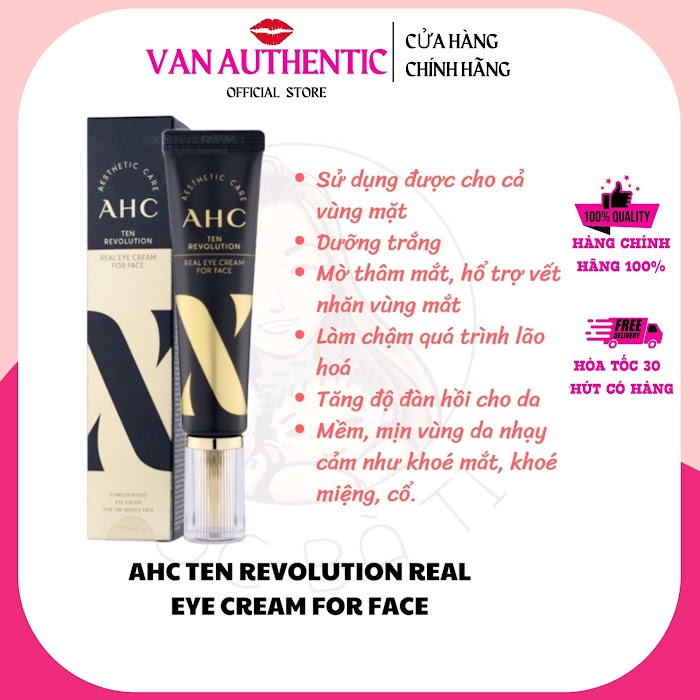 [Chính Hãng] Kem mắt AHC Ageless Real Eye Cream For Face 30ml
