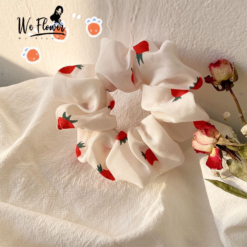 We Flower Dây buộc tóc họa tiết trái dâu xinh xắn thời trang phong cách Hàn Quốc cho nữ