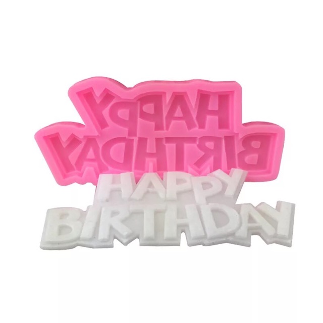 Khuôn rau câu 4D silicone Chữ HPBD lớn