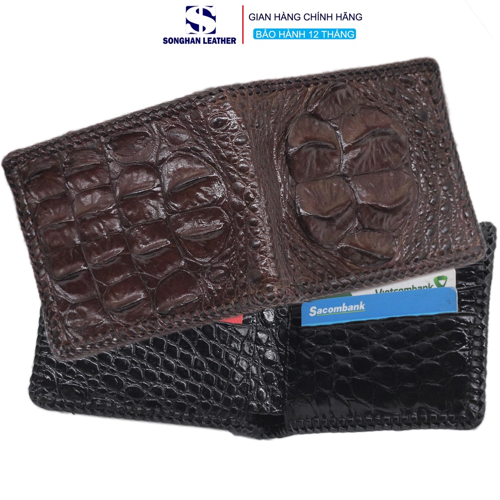 Ví Nam Ngang Gù Gai Lưng Hai Mặt Songhan Leather WL98.Bóp Da Nam Gập Đôi Cao Cấp.BH 12 Tháng