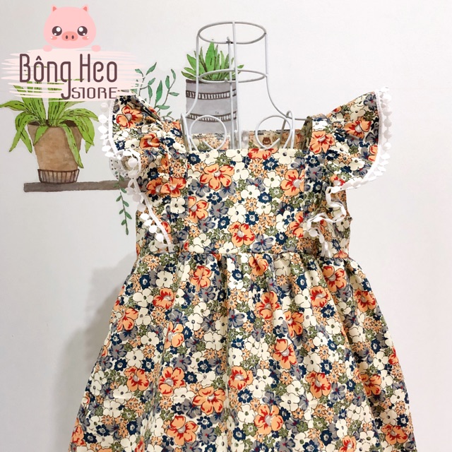 Đầm xoè hoa vintage cho bé