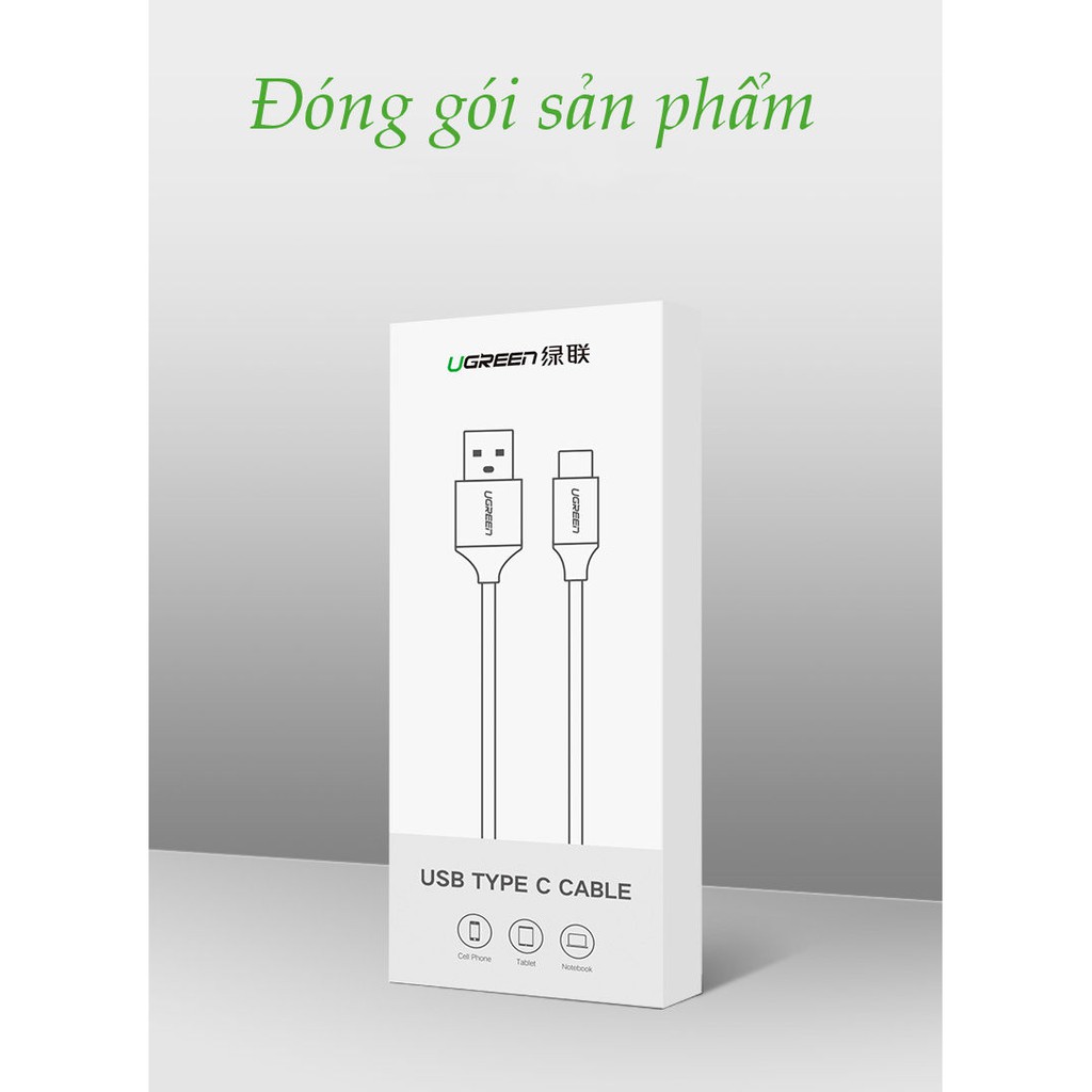 Dây cáp sạc và truyền dữ liệu USB type C, độ dài 0.5-1m UGREEN US279 công suất 40W