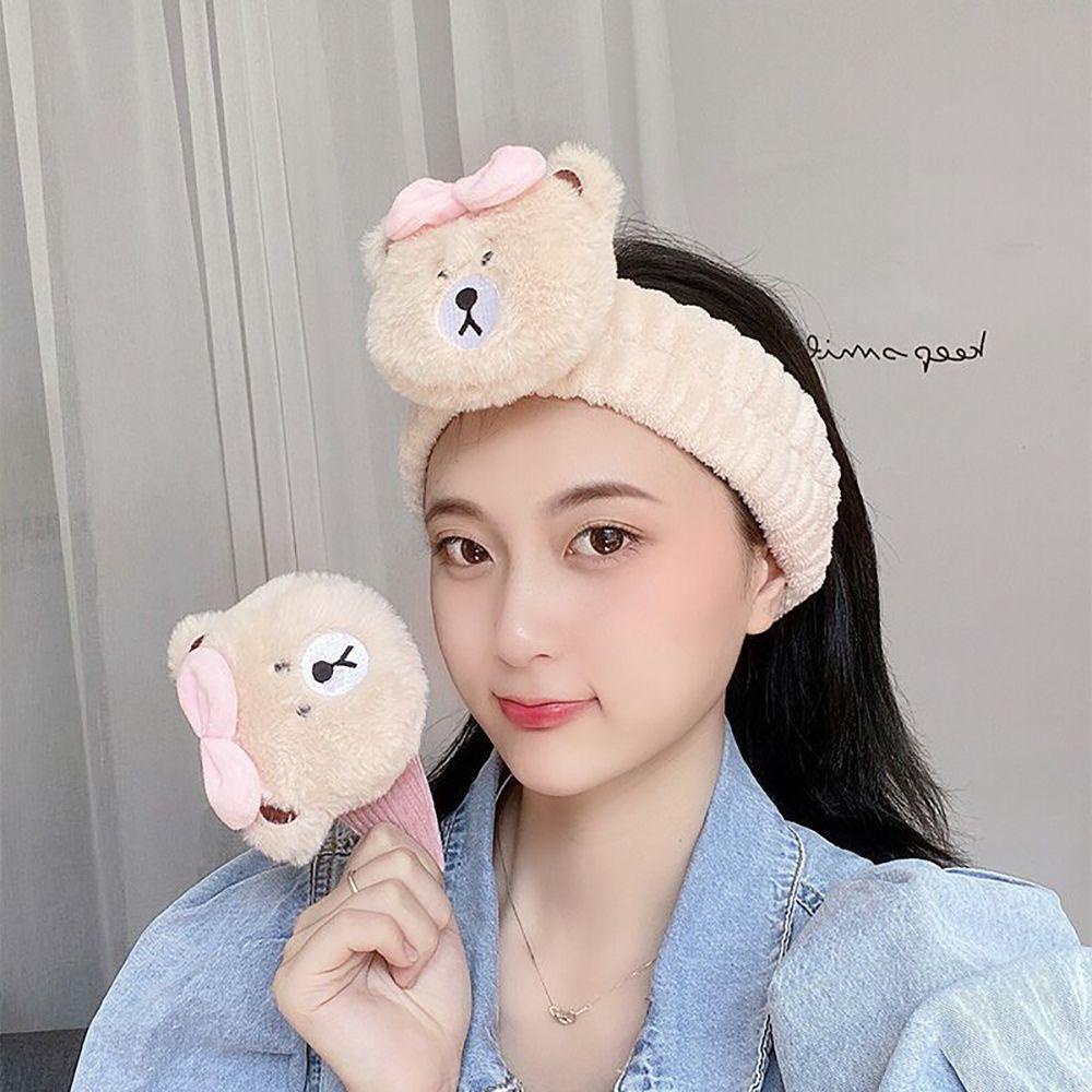 Băng Đô Cài Tóc Rửa Mặt Trang Điểm Họa Tiết Hoạt Hình Vịt Dâu Tây Cho Nữ