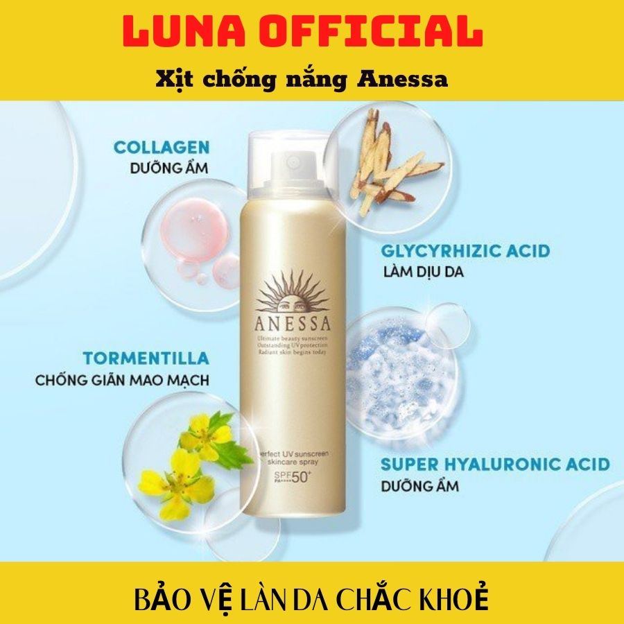 (Hot Sale !!!) Xịt Chống Nắng Dưỡng Da Anessa Perfect UV Sunscreen Skincare Spray SPF50+ PA++++ 60g