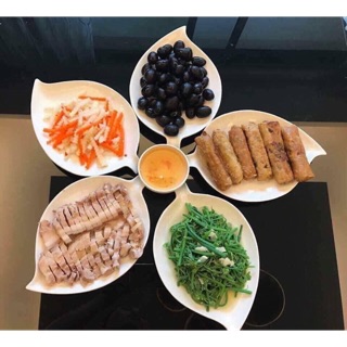 BỘ ĐĨA CUỐNG XOÀI - GỐM SỨ BÁT TRÀNG