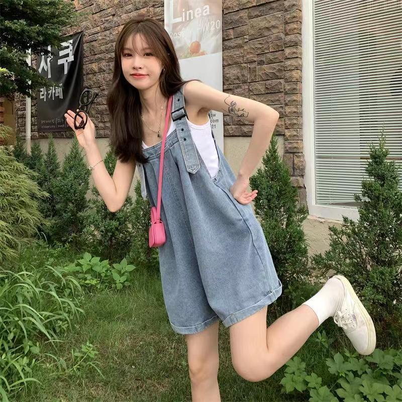 Quần Yếm Ngắn Phong Cách Hàn Quốc Size Lớn Thời Trang Mùa Hè Hàng Mới Dành Cho Nữ