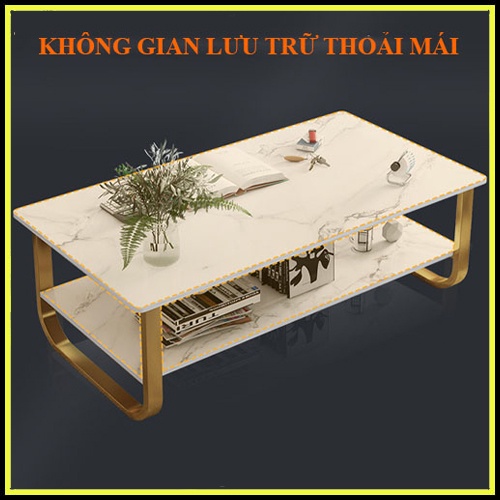 Bàn Trà Sofa Họa Tiết Vân Đá 2 Tầng Cao Cấp, Bàn Trà Uống Nước Phòng Khách Với Thiết Kể Hiện Đại-Sang Trọng | BigBuy360 - bigbuy360.vn