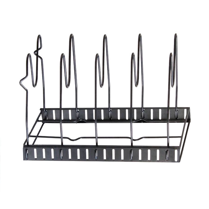 Giá, kệ để nắp nồi, chảo, thớt dụng cụ nhà bếp nhiều tầng tiện lợi không cần khoan lỗ