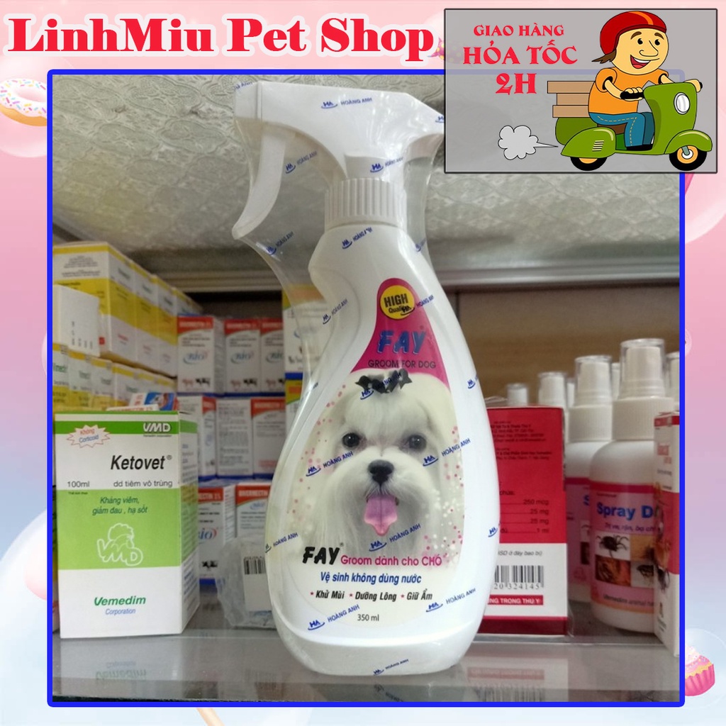 Groom tắm khô, dưỡng lông cho chó mèo chai 350ml