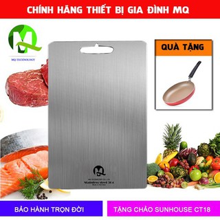 Thớt Inox kiêm Giã Đông MQ SUS304 Kháng Khuẩn Chống Nấm Mốc + Tặng chảo chống dính