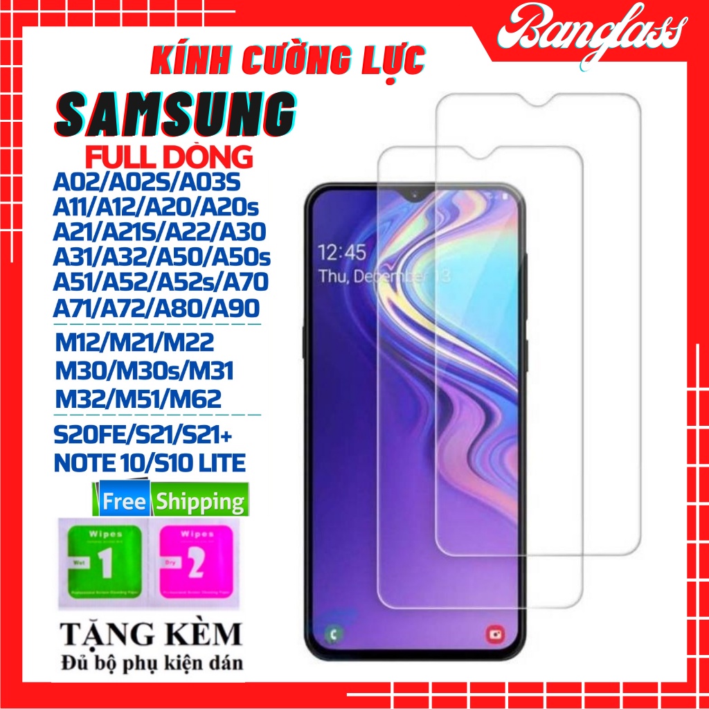 Kính cường lực samsung, kính trong xịn 2.5D A5 A6 A7 A8 A9 2018 plus A10 A20 A30 A50 A70 A80 A90 A10s A20s A30s..