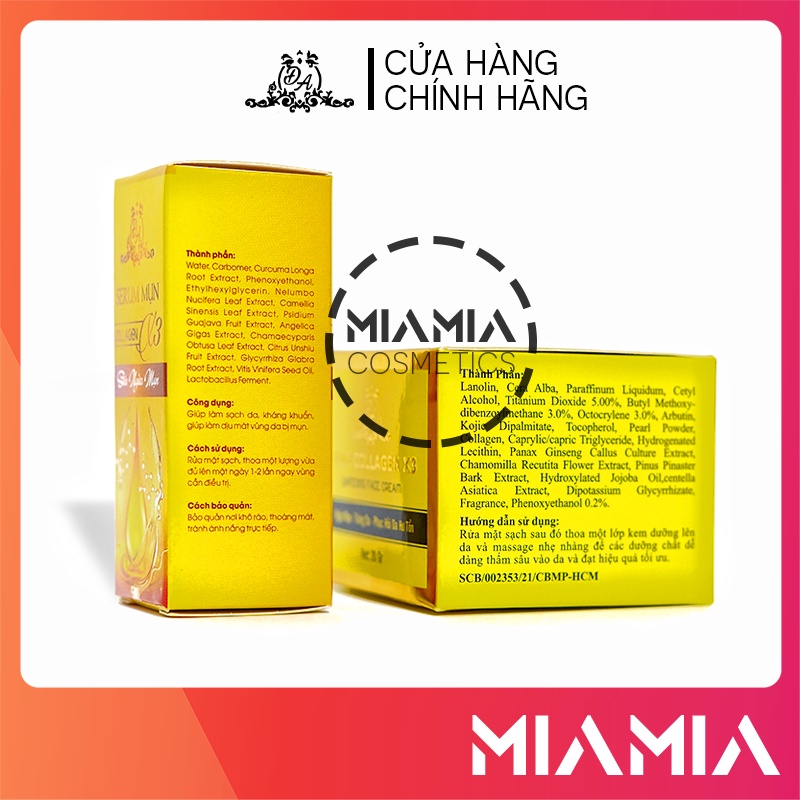 Combo Kem Face Đông Anh và Serum Mụn Collagen X3 chính hãng