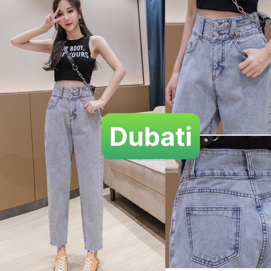 QUẦN BAGGY NỮ JEAN CO GIÃN 2 CÚC EO BẢN TO KIỂU CHÉO LƯNG CAO NÂNG MÔNG SÀNH ĐIỆU- DB 287- DUBATI FASHION