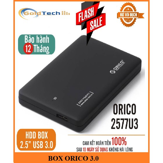 Box ổ cứng 2.5'' Orico 2577U3 Sata 3.0 - Dùng cho HDD, SSD - SP Chính hãng bảo hành 12 tháng
