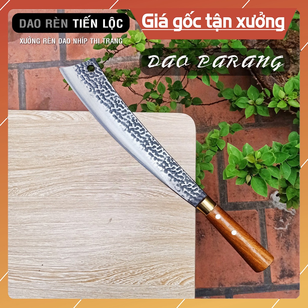 Dao Parang Chặt Cây, Chặt Xương, Đi Rừng, Rèn Từ Thép Nhíp - Cán Gỗ Cẩm