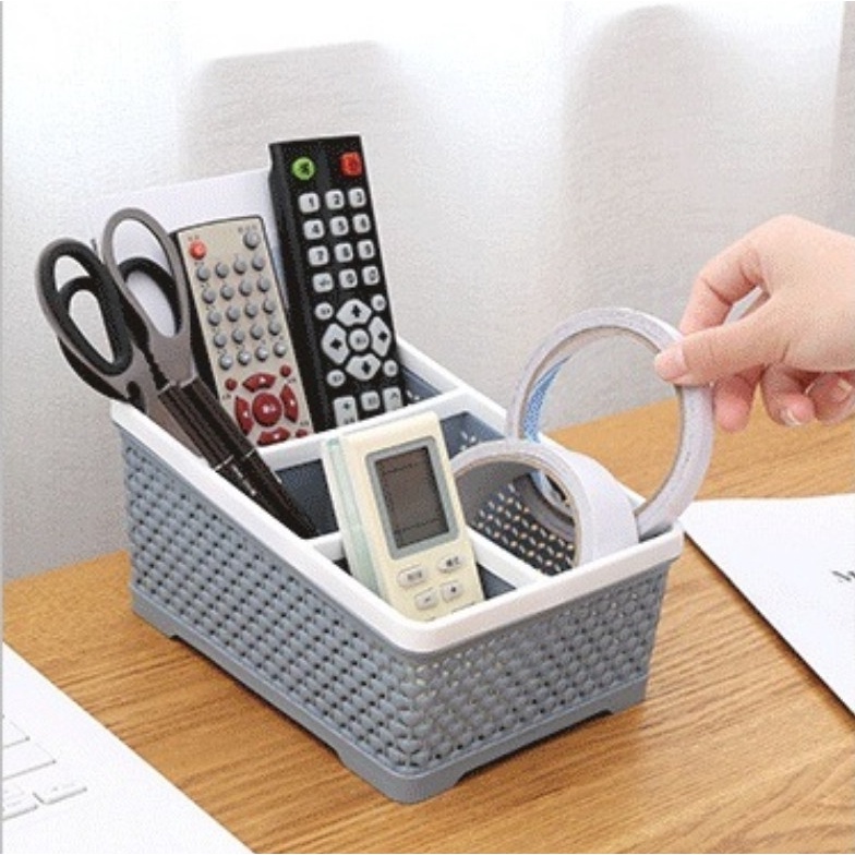Hộp nhựa 4 ngăn đa năng cao cấp, hộp mỹ phẩm, hộp đựng bút,vât dụng văn phòng, điều khiển hình chữ nhật