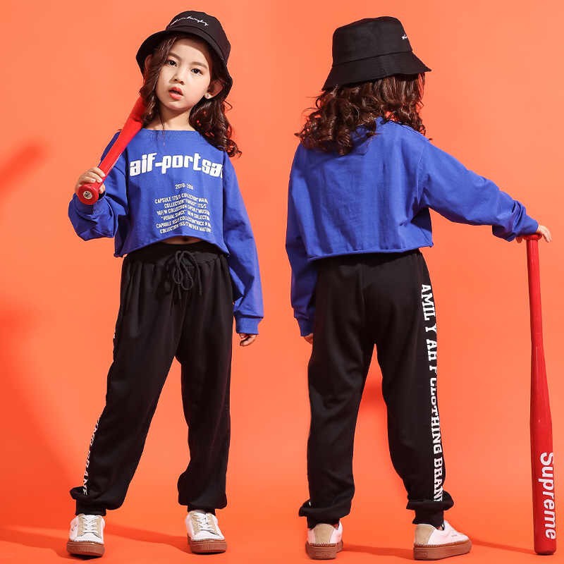 Bộ bé gái hip hop chất thun cotton xinh mát ấm áp mùa thu đông 5 màu