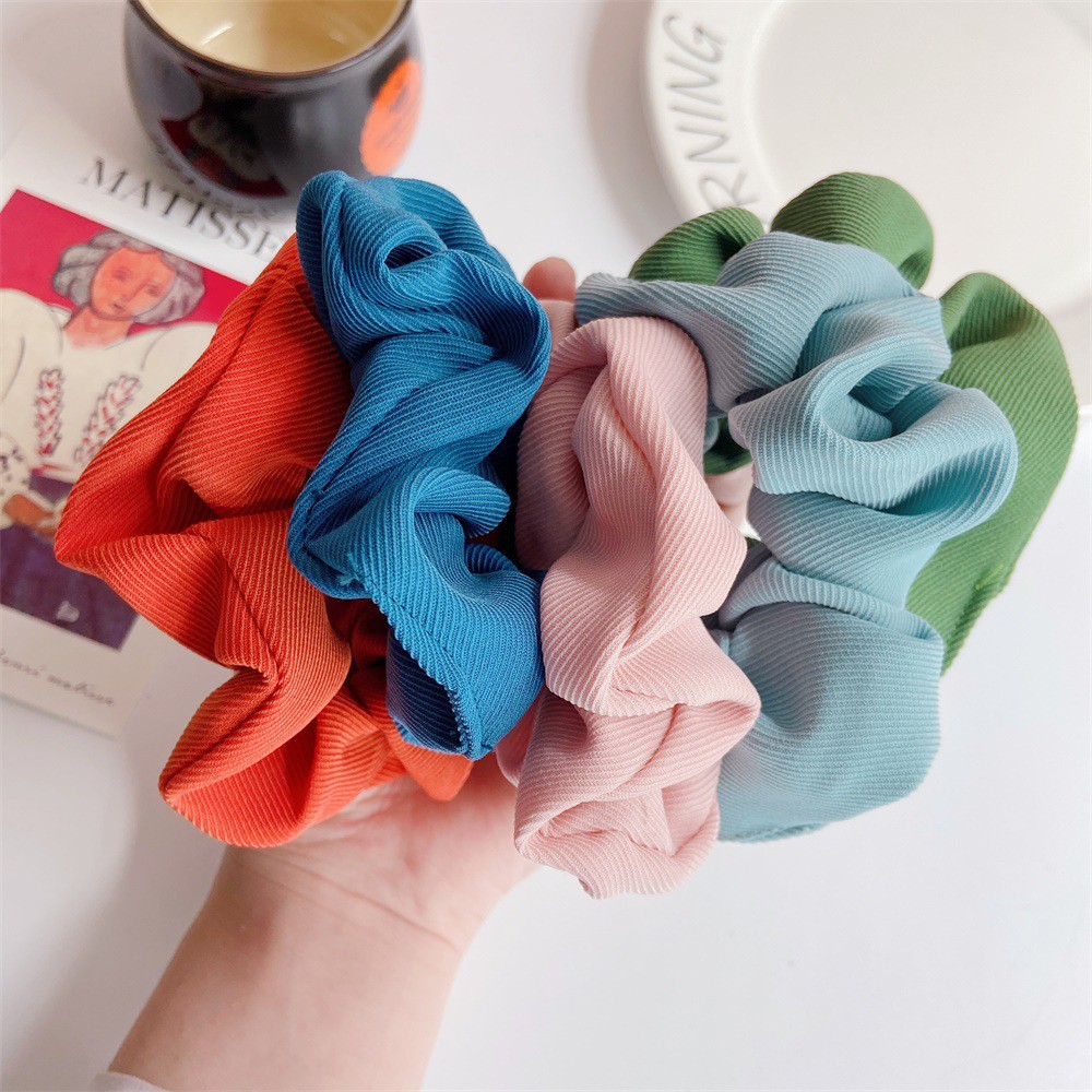 Dây Buộc Tóc Họa Tiết Kẻ Sọc Thời Trang Đơn Giản Phong Cách Retro