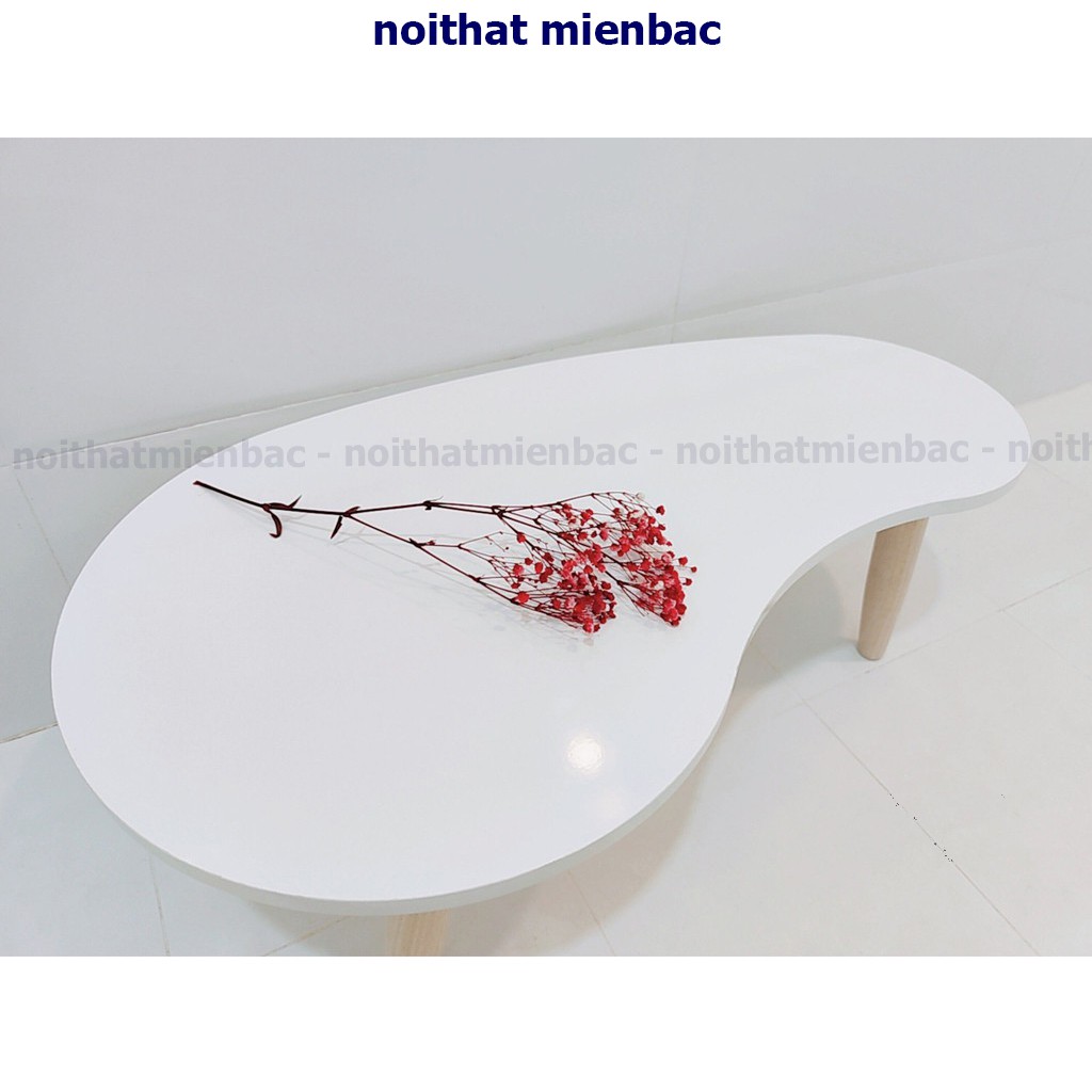 Bàn trà hạt đậu, mặt lớn 90x60cm và mặt vừa 70x50cm, chân gỗ tự nhiên cao tựa 30 hoặc 40cm phù hợp với mọi nhu cầu