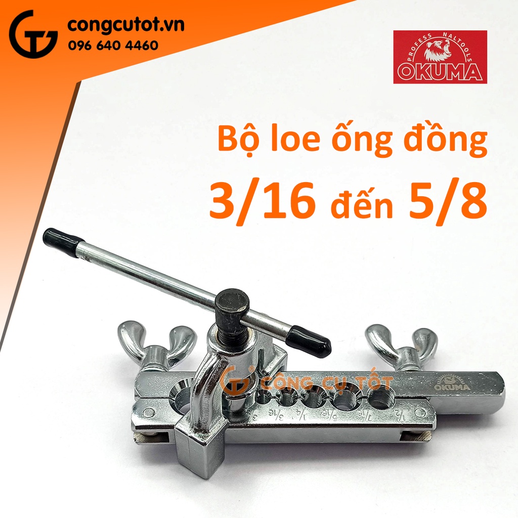 Bộ cắt và lã ống đồng OKUMA 3 chi tiết cỡ ống 3/16-5/8