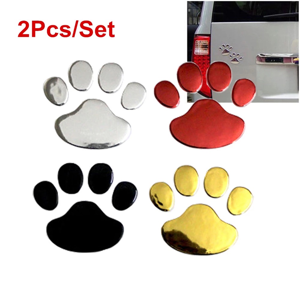 HUBERT 2Pcs/Set 3D Car Stickers Black Bear Foot Prints Car Stickers Dog Cat Foot Print Animal Paw Cool Design Car Window Car Bumper Car Decal Bear Paw Stickers/Multicolor