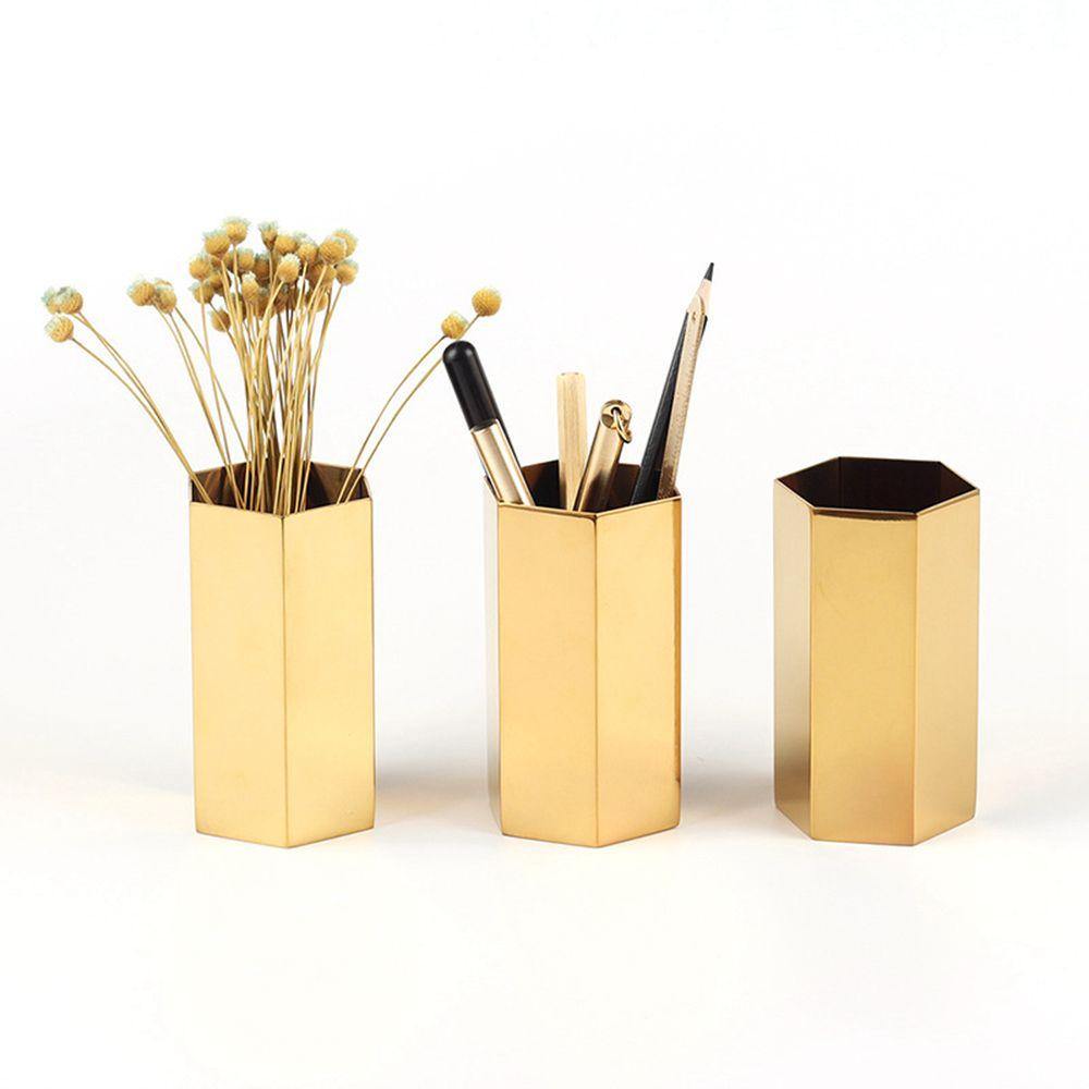 Giá Đỡ Bút Bằng Thép Không Gỉ Hình Lục Giác Thanh Lịch Sắp Xếp Gọn Gàng