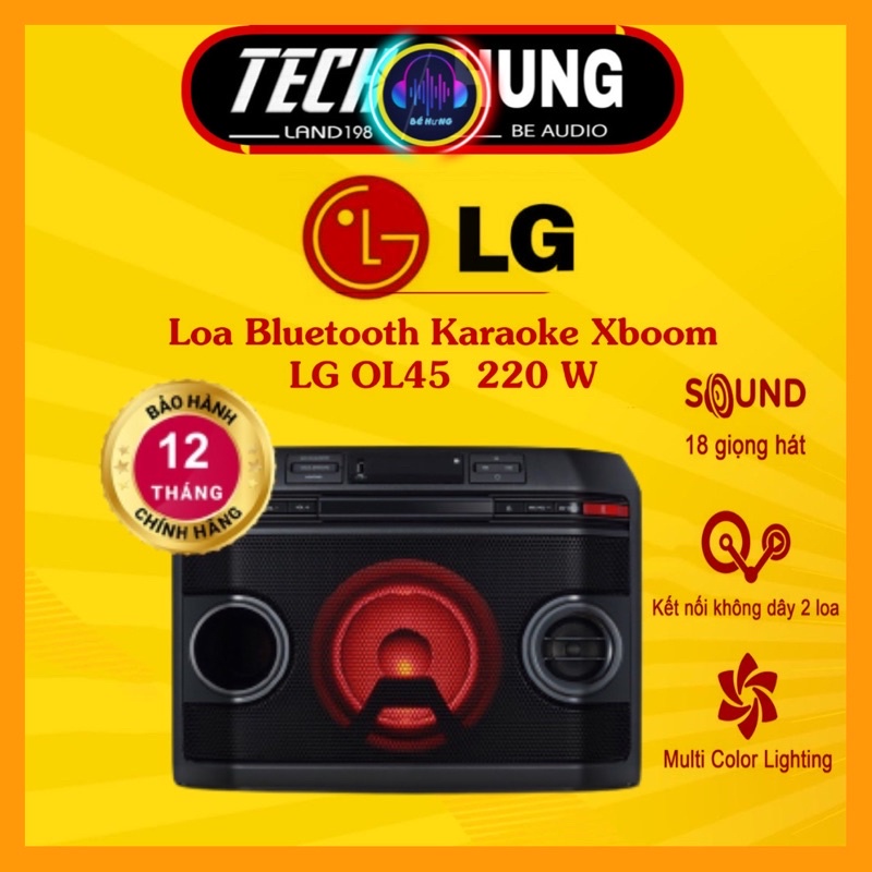 [Freeship toàn quốc] Loa Kéo Bluetooth LG XBOOM OL45-karaoke -220W- Chính hãng bảo hành 12 tháng