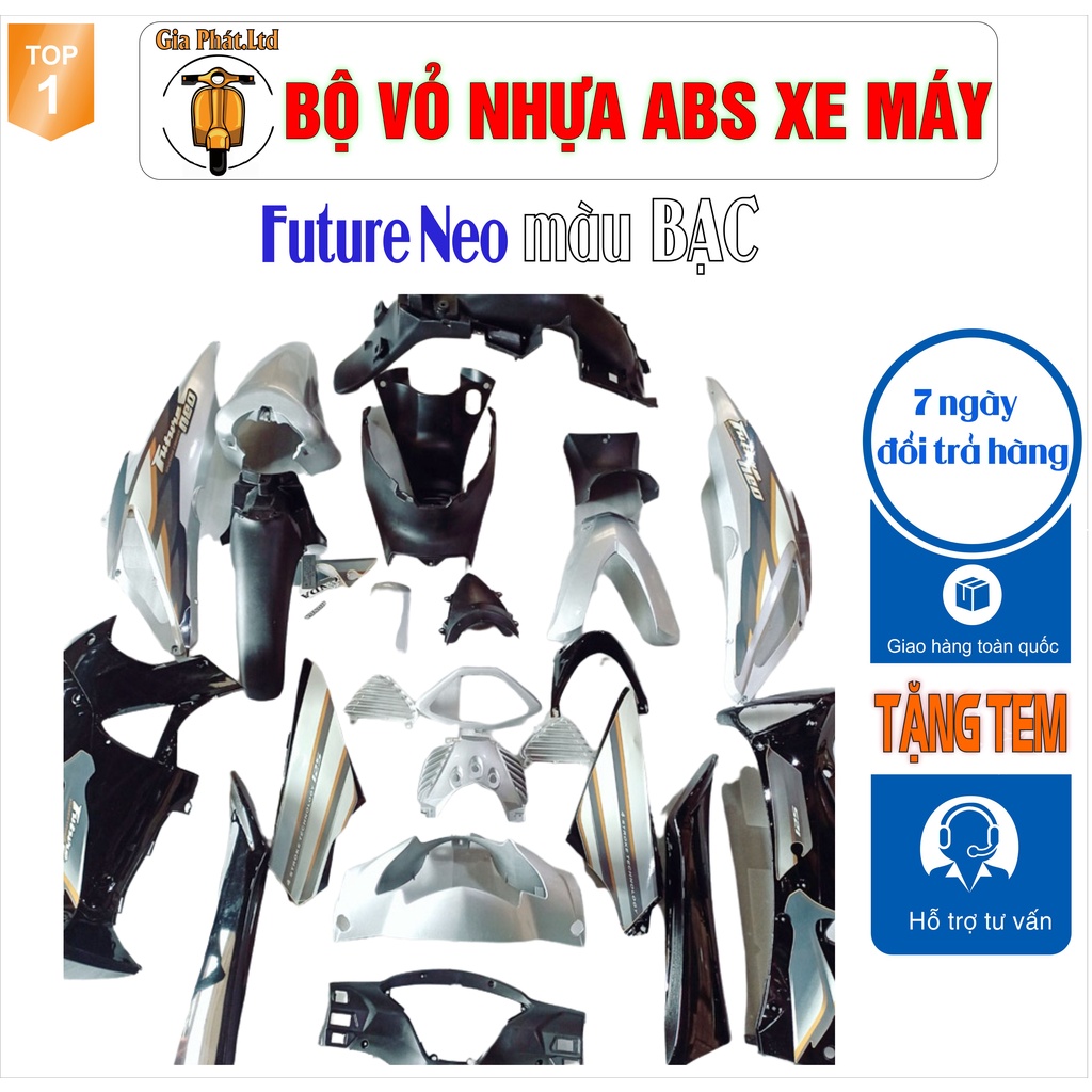 Bộ nhựa dàn áo xe FUTURE NEO màu BẠC nhựa nguyên sinh ABS cao cấp -SPP-8608