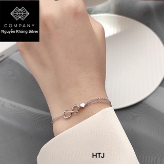 Lắc tay bạc cho nữ, hình trái tim vô cực, tượng trưng cho sự vĩnh cửu