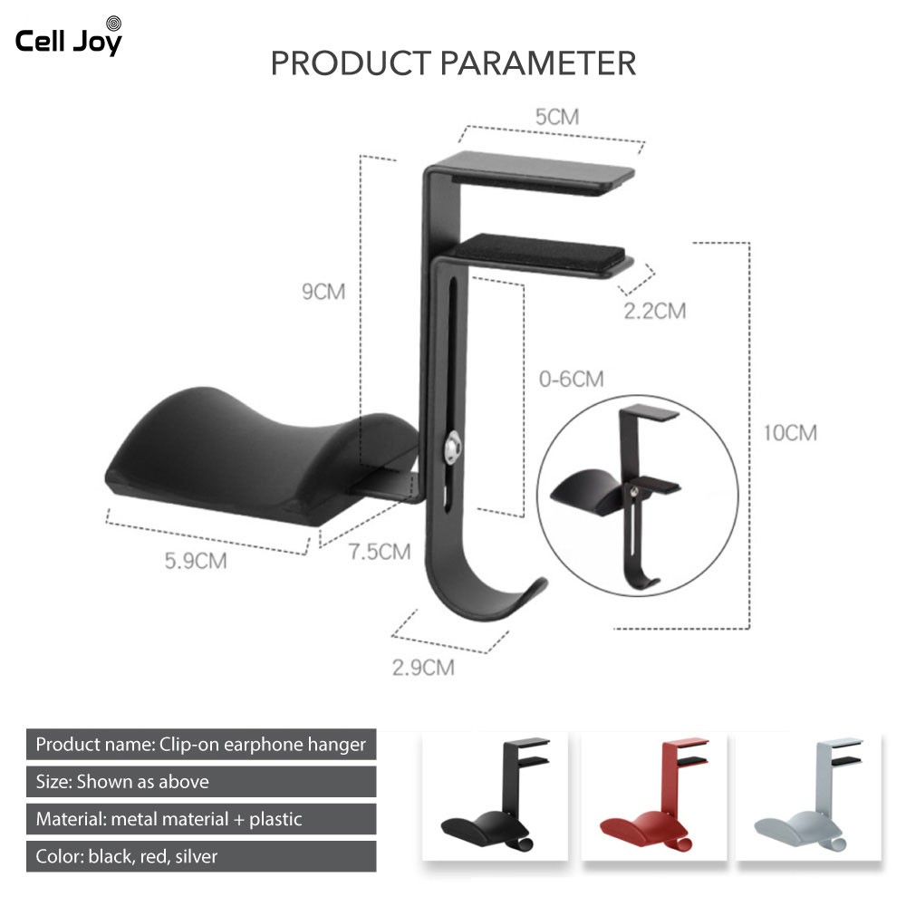 [Mã ELORDER5 giảm 10K đơn 20K] Giá đỡ tai nghe, móc treo cáp sạc kẹp dưới bàn tiện lợi tiết kiệm không gian
