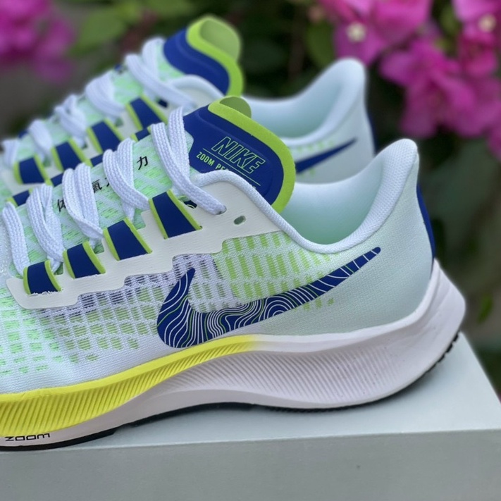 Giày Thể Thao Chạy Bộ Sneaker Ni Xanh Vàng Cho Nam