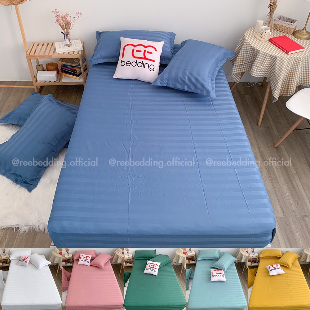 [ FREESHIP ❤️] Bộ Ga Giường Và Vỏ Gối Cotton 3F Khách Sạn ADU79 Bedding dày dặn đủ size nệm CF95