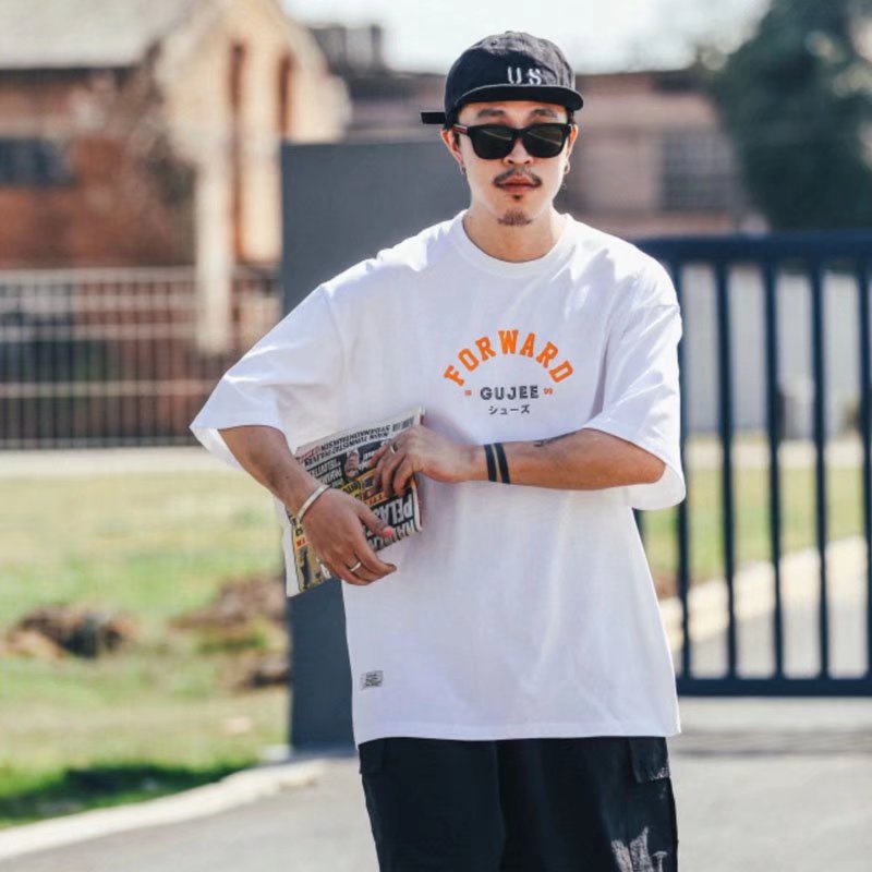 Áo Thun Nam Tay Ngắn Dáng Rộng Cổ Tròn In Chữ Thời Trang Size M-8XL