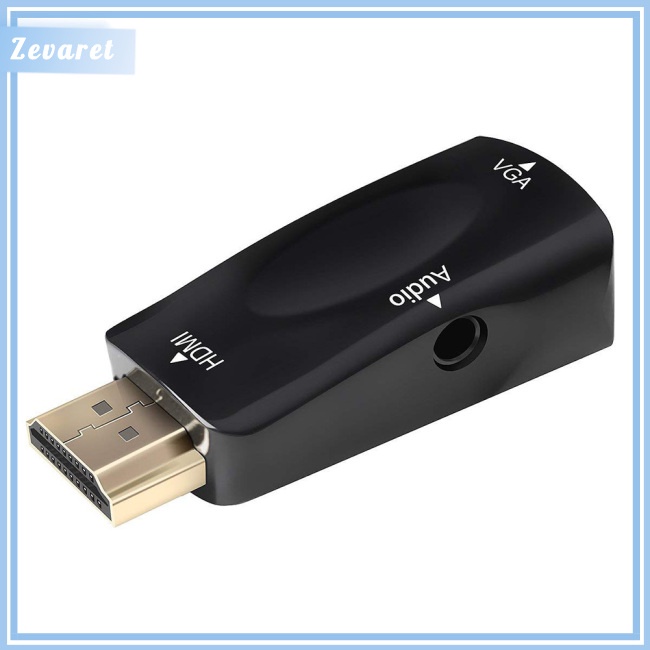 Bộ chuyển đổi từ cổng Zevaret 1080P HDMI sang VGA có dây cáp âm thanh 3.5mm full HD cho máy tính để bàn laptop
