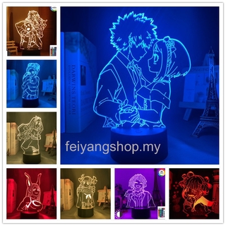 My hero Academy Đèn Ngủ led 3d 16 Màu Để Bàn Trang Trí Phòng Ngủ + Điều Khiển Từ Xa