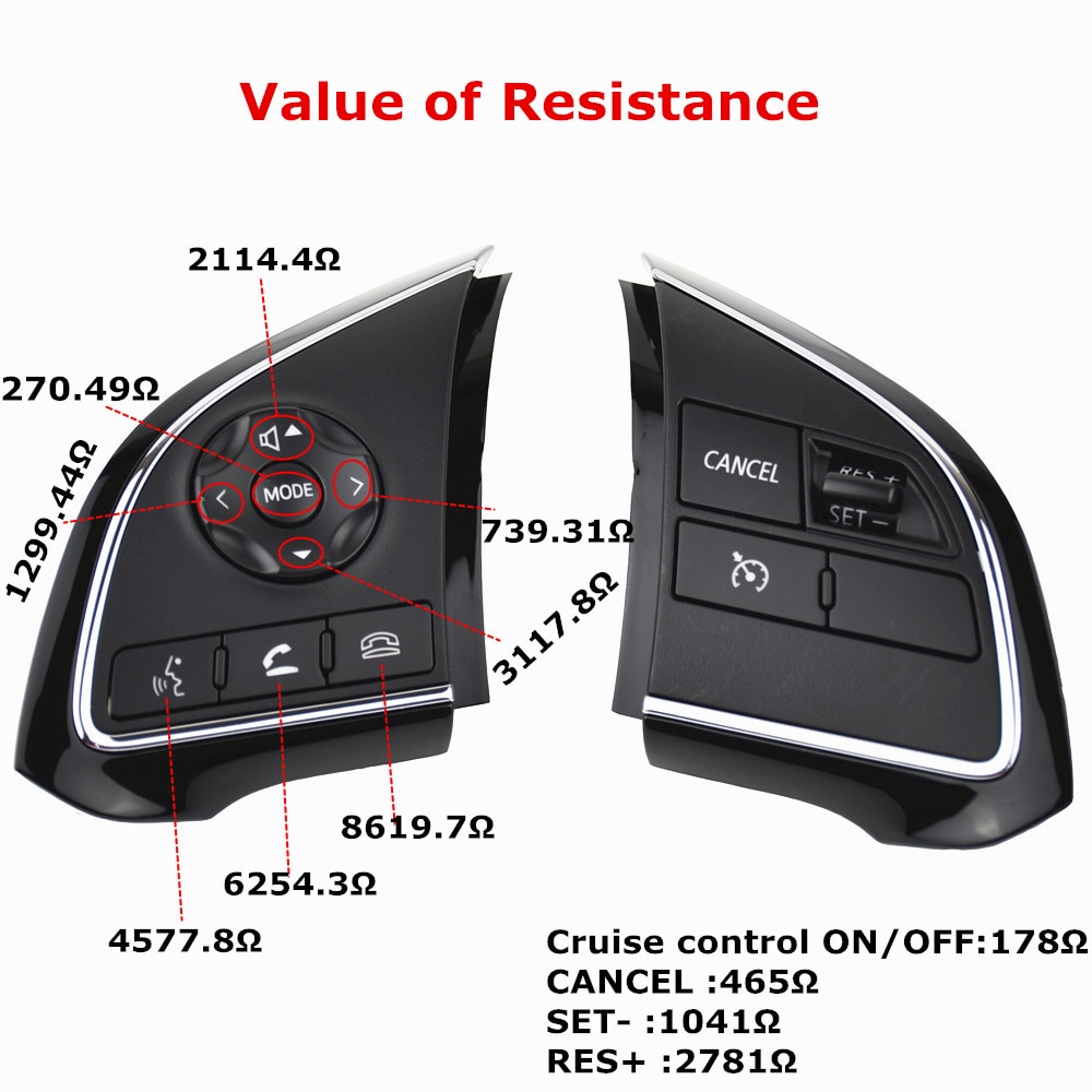 Công tắc điều khiển hành trình có nút âm lượng gắn vô lăng cho Mitsubishi Outlander 13-15 2016-2018 Xpander Cruise