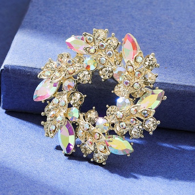 Ghim Cài Áo Hình Vòng Hoa Bauhinia Đính Pha Lê Cao Cấp