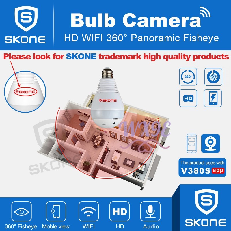 Camera An Ninh Không Dây Wx9E V380 Ip 360 Độ + Bộ Phụ Kiện Đi Kèm