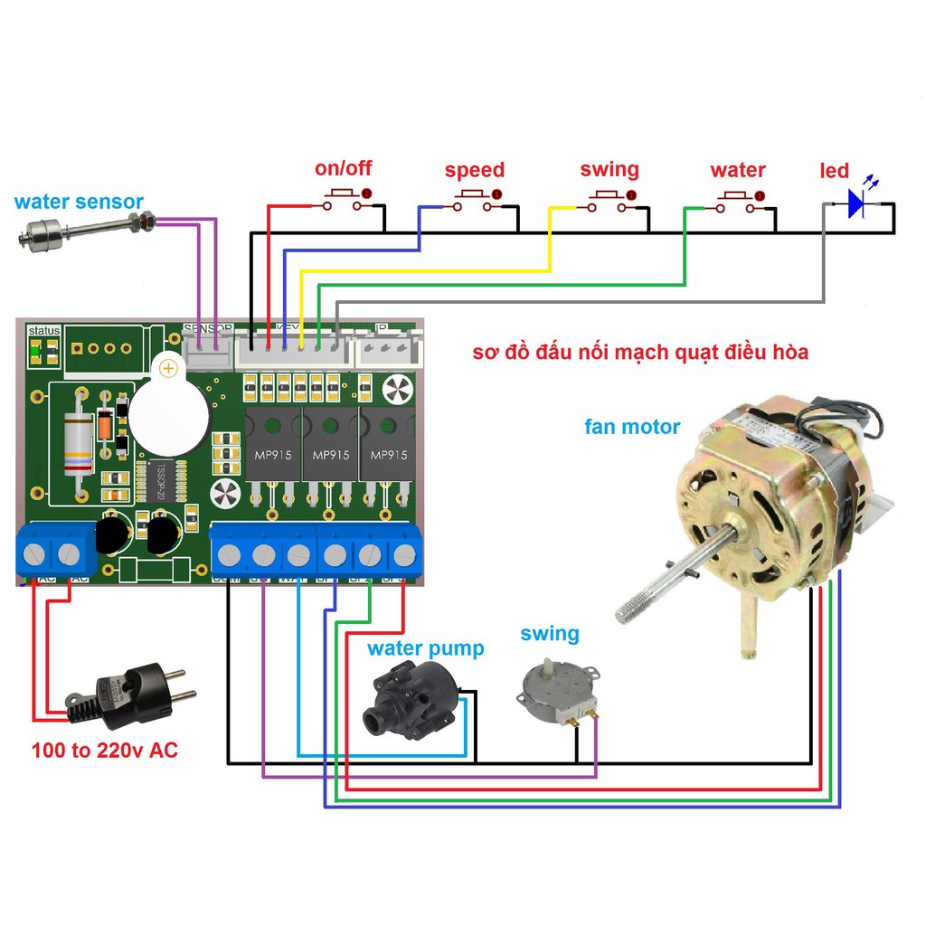 Mạch quạt điều hoà, hơi nước, phun sương (AZ Electronic)