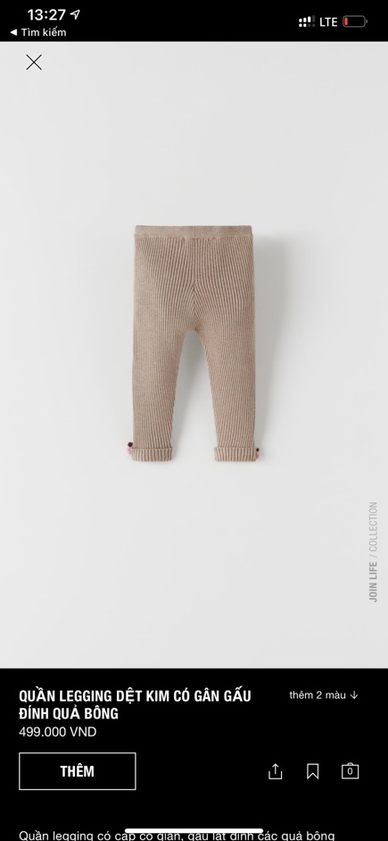 Quần len gấu đính bông