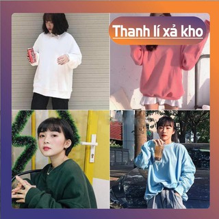Áo sweater basictrơn 8 màu unisex