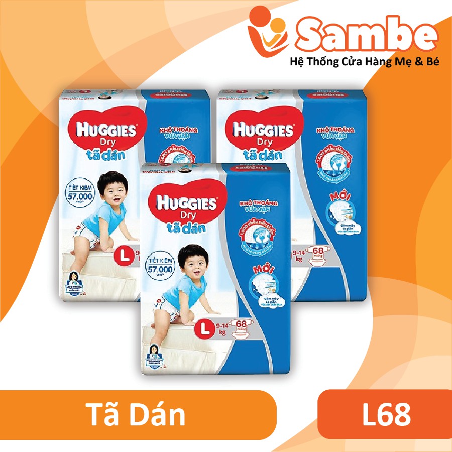 Tã Dán Huggies Size L 42 Miếng / 68 Miếng - Hàng Chính Hãng