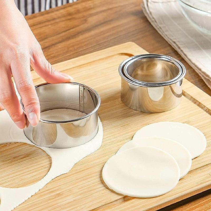 Set 14 khuôn cắt bánh quy ANAEAT hình tròn bằng thép không gỉ DIY