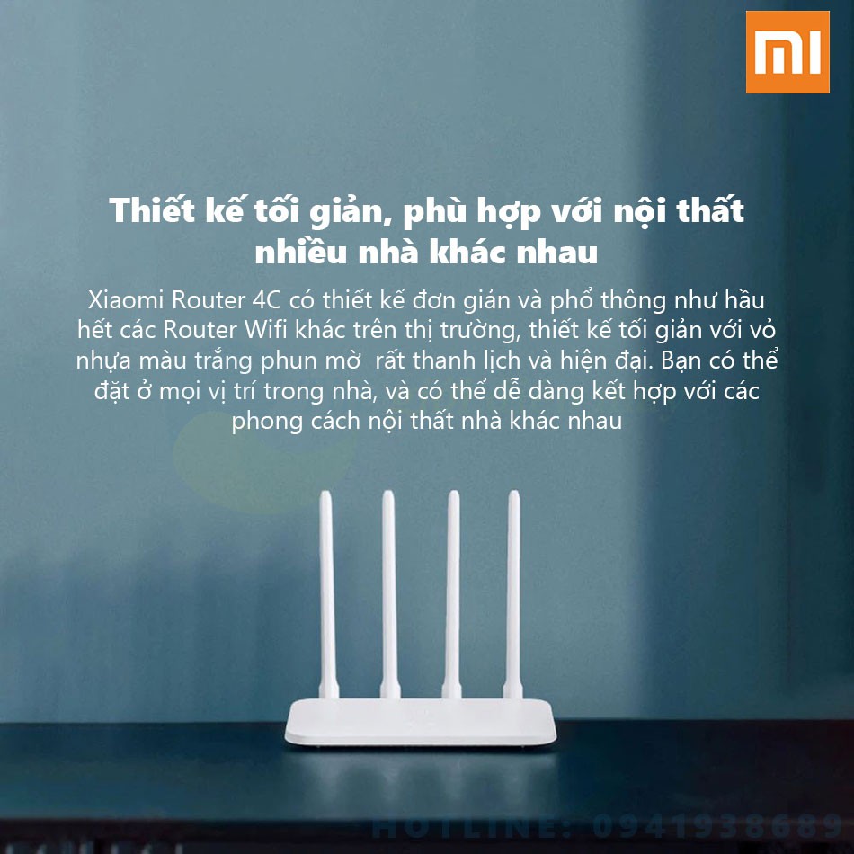 Bộ phát Wifi Xiaomi Router 4C RAM 64MB, 4 Ăng-ten, 300Mbps | BigBuy360 - bigbuy360.vn