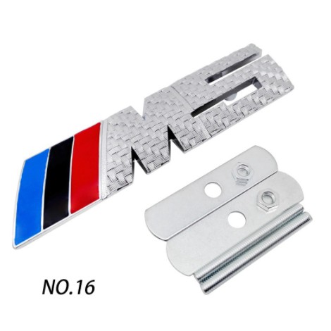 Sticker Tem logo chữ M3 M5 miếng dán decal thể thao kim loại kẽm mạ crom xe hơi ô tô BMW series 3 5 7 X3 X5 X6
