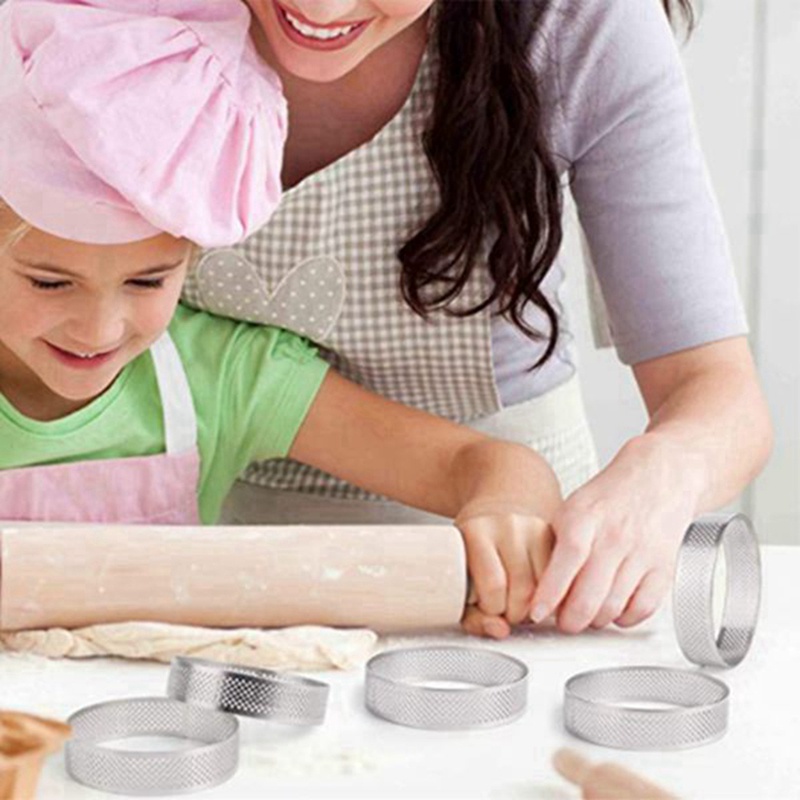 Set 20 Khuôn Làm Bánh Tart Hình Tròn Có Lỗ 8cm