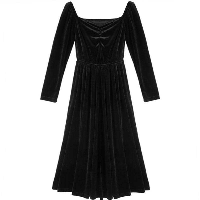 Đầm maxi Xiaozhainv tay dài cổ chữ V phong cách Hàn Quốc cho nữ | BigBuy360 - bigbuy360.vn