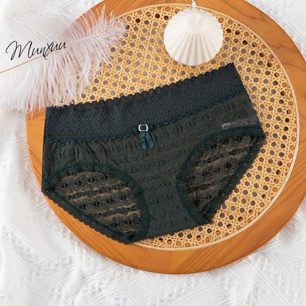 Quần lót ren cạp su MUNXUU chất liệu mềm mại thông thoáng siêu gợi cảm - QC97